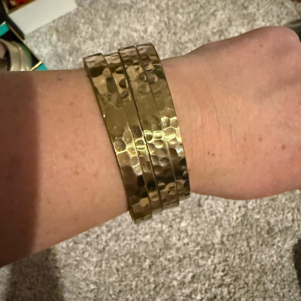 Rustic cuff Hammered Gold Cuff Bracelet